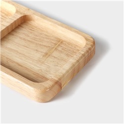 Менажница Magistro Tropical, 3 секции, 30×10×1.8 см, каучуковое дерево