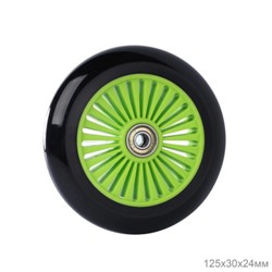 Колесо PU для самоката, обод пластиковый 125/30/24 мм с 2 подшипниками ABEC-7/SK-125-Y/уп 120/ желтое