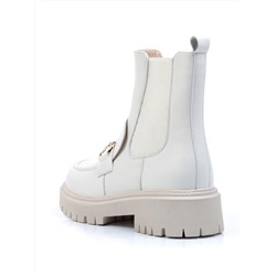 01-5273-2 WHITE Ботинки демисезонные женские (натуральная кожа, байка)