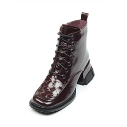 01-CYY11-2 DARK RED Ботинки демисезонные женские (натуральная кожа, байка)
