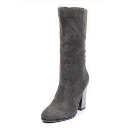 YF189-012M DARK GREY Полусапоги зимние женские (натуральная замша, натуральный мех (еврозима))