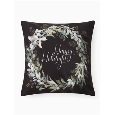 Наволочка декоративная новогодняя «Этель. Happy holidays», 40×40 см, велюр