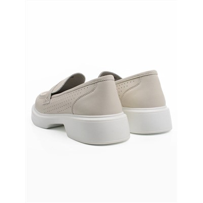 03-YC382-2 LT. BEIGE Лоферы женские (натуральная кожа)