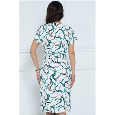 Платье миди белое с разрезом