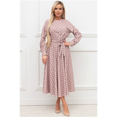 Бежевое платье с принтом Остин №1
