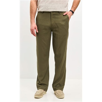 Брюки лен P511-0852 khaki