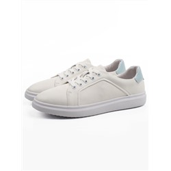 03-C935-10 MILK/LT. BLUE Кеды женские (натуральная кожа)