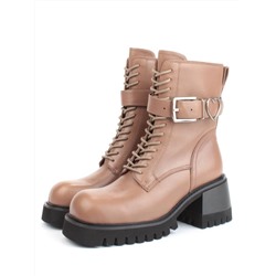 01- GZ6115-G71 BROWN Ботинки демисезонные женские (натуральная кожа)