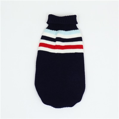 Свитер "Полоски", XS (ДС 17, ОШ 17, ОГ 23-37 см), синий