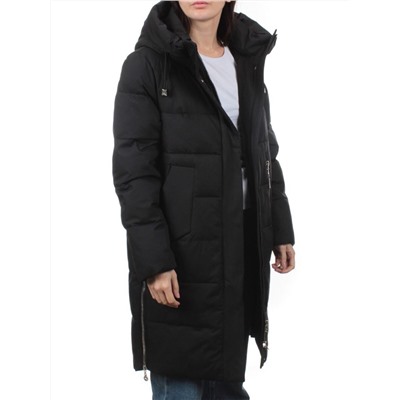 7715 BLACK Пальто зимнее женское (200 гр. холлофайбер)