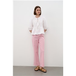 Брюки  TR2535_Pink Checkers/Розовый, белый