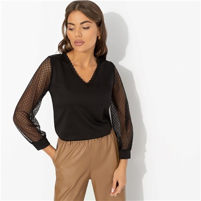 Блуза комбинированная, Попала в сказку (black)