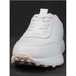 05-HY23-2D WHITE/PINK Кроссовки женские (натуральная кожа)