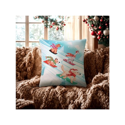 Наволочка декоративная новогодняя «Этель», 40×40 см, велюр