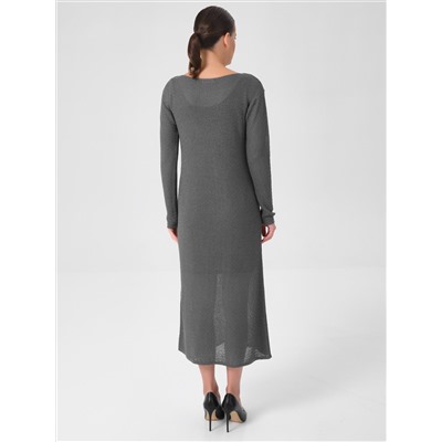 Платье вязаное тёмно-серое с длинным рукавом