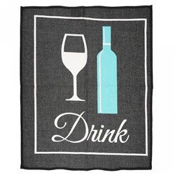Полотенце кухонное 50х60см "Drink", рогожка, хлопок 156г/м2, без упаковки, "Домашняя мода" (Россия)
