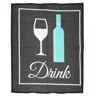 Полотенце кухонное 50х60см "Drink", рогожка, хлопок 156г/м2, без упаковки, "Домашняя мода" (Россия)