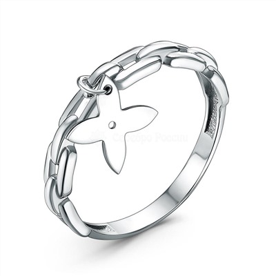 Серьги серебро форма клевер родированные коллекция quatrefoil 925 пробы 520-10-450-2р