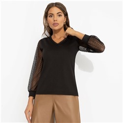 Блуза комбинированная, Попала в сказку (black)