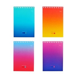 Блокнот А6, 60 листов в клетку, Bright monocolor, на гребне, МИКС