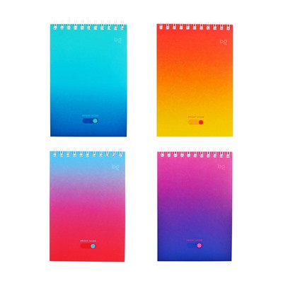 Блокнот А6, 60 листов в клетку, Bright monocolor, на гребне, МИКС