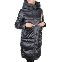 9106 BLACK Пальто зимнее женское  FLOWEROVE (200 гр. холлофайбера)