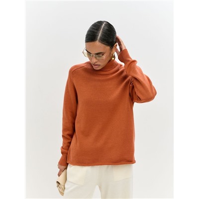 Джемпер водолазка HANNA, Терракот