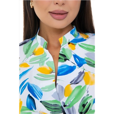 Блузка белая с цветочным принтом