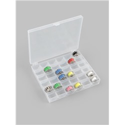 Органайзер для ниток, на 36 шпулек, 14.5×12×2.5 см, прозрачный