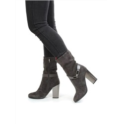 YF189-062M DK.GREY Полусапоги зимние женские (натуральная замша, натуральный мех (еврозима))