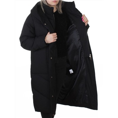 8836 BLACK Пальто зимнее женское (150 гр. холлофайбер)