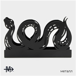 Салфетница Magistro «Змея», 14×4×8.5 см, чёрная