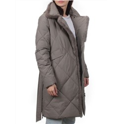 309 GRAY Пальто зимнее стеганое женское (200 гр. холлофайбер, натуральная норка)