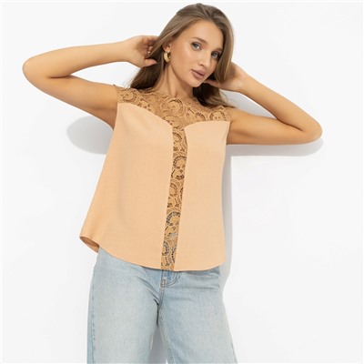 Топ, комбинированный с кружевом, Громко и смело