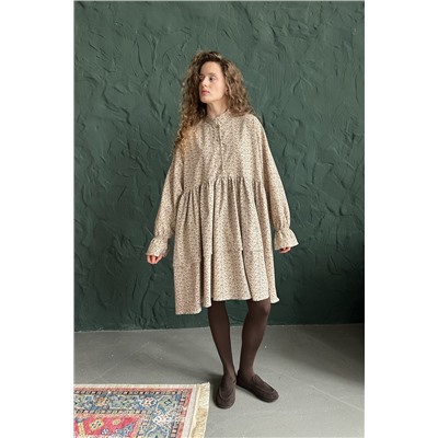 Платье женское  PUFF059/10/Бежевый, коричневый