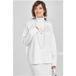 Свитер вязаный с ажурным рисунком