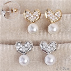 Серьги с жемчугом 1,5 см / F828 /уп 12/микс (Серебро)