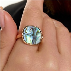 Кольцо 20 р ювелирная бижутерия коллекция "Дубай" покрытие позолота, вставка: перламутр, арт.414.583-20