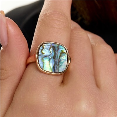 Кольцо 18 р ювелирная бижутерия коллекция "Дубай" покрытие позолота, вставка: перламутр, арт.414.583-18