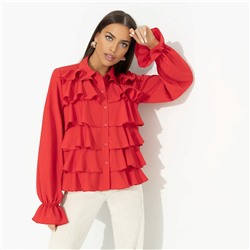 Блуза эффектная, Гипнотический стиль (красная)