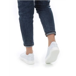 05-PDD165-1 WHITE/GRAY Кроссовки женские (натуральная кожа)