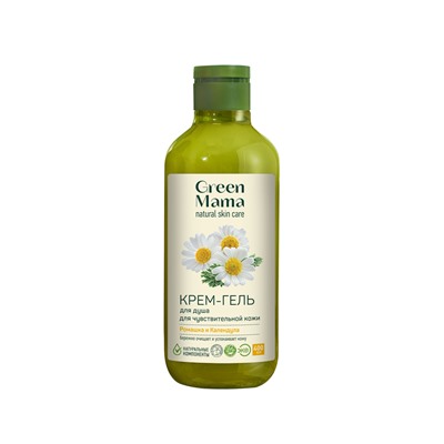 Green Mama Крем-гель для душа для чувствительной кожи "ромашка и календула", 400 мл