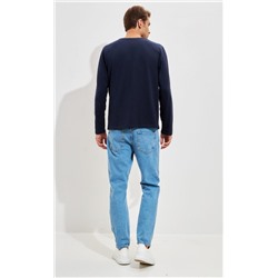 Лонгслив мужской с принтом P321-1001-780 темно-синий