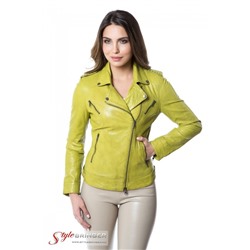 Куртка кожаная ARBEX F153 lime