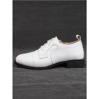 03-YP9862B WHITE Полуботинки женские (натуральная кожа)