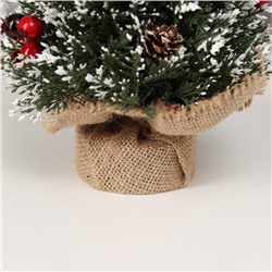Искусственная ёлка настольная «Зимнее волшебство. Ягодки», в мешочке, 21×13 см
