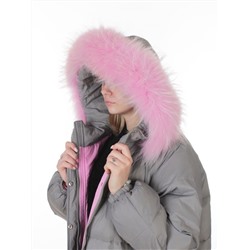 3072 GRAY Пальто зимнее пуховое женское (пух)