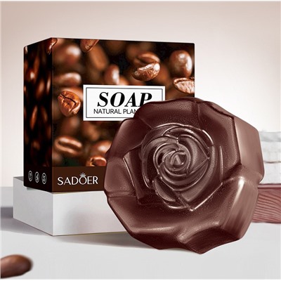 Мыло для лица и тела Цветок с КОФЕ Sadoer Coffee, 100 гр.