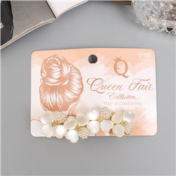 Заколка - автомат для волос «Мэнди элит», цветы, 7 см, золото