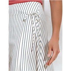 Юбка миди на запАх в полоску из легкого хлопкового поплина